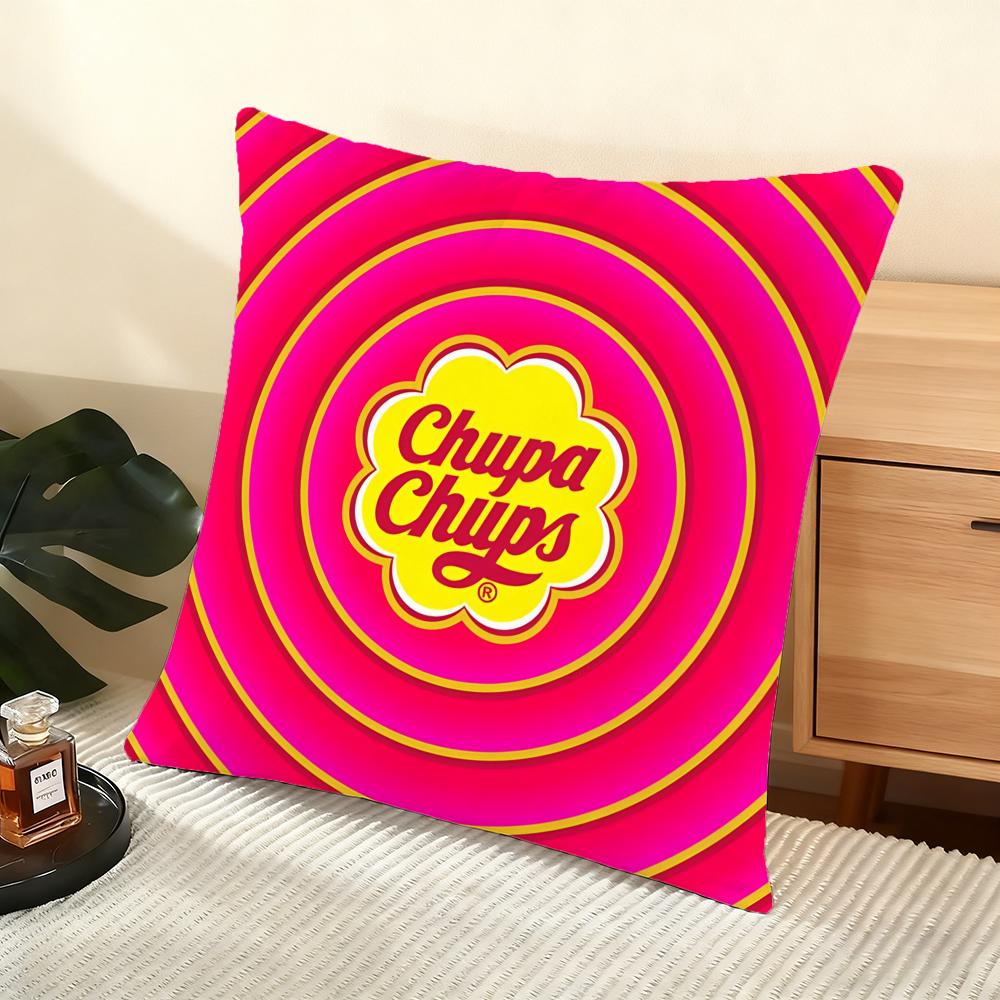 Abstract C-Chupa C-Chups Cushion Cover Soft Short Plush Pillow Cover Smooth Cozy Texture Aesthetic Cushion Case Home Decor