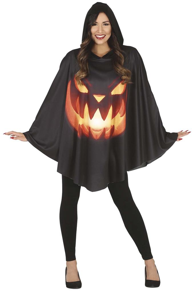 Costume Outfit Pumpkin Poncho Cape Halloween Ball