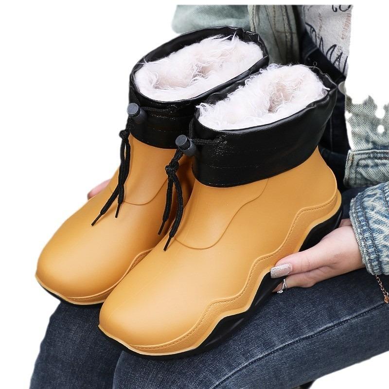 Winter Warm Men's Shoes New Fashion German Outer Wear Wading Shoes Men's and Women's Removable Thermal Cover Rubber Shoes Couple Water Shoes