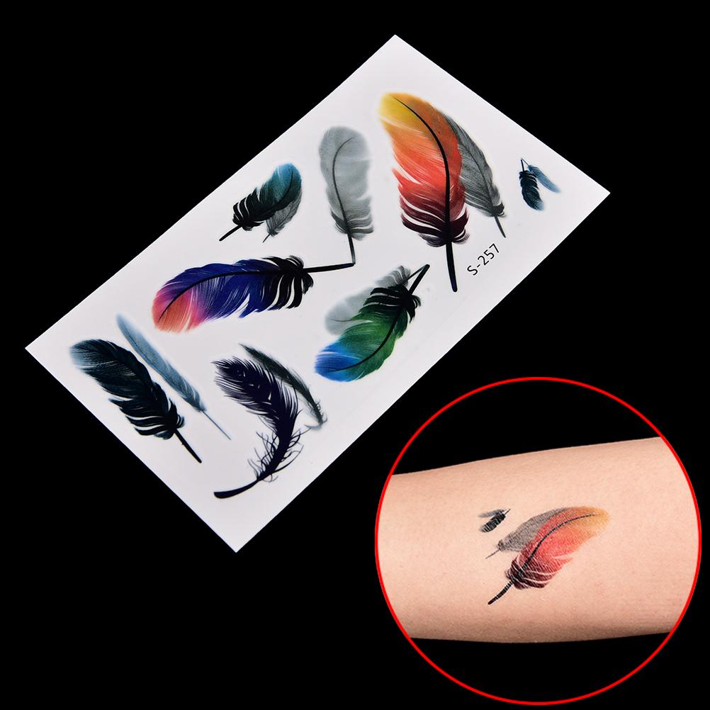 1pc Waterproof Tattoo Sticker Body Art Water Transfer Feather Music Note Cross Barcode Temporary Tattoo Sticker