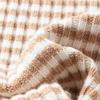 TUHUANG Women's Pure Wool Striped Colorblock Half-High Collar Sweater