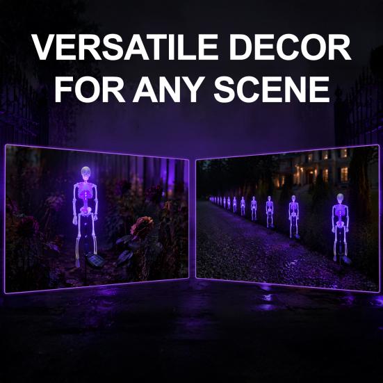 Halloween Party Decoration 3D Skeleton Solar Garden Lamp, Spooky Human Pathway Outdoor Decorations Lights, Waterproof Resin Stake Lights for Yard Lawn