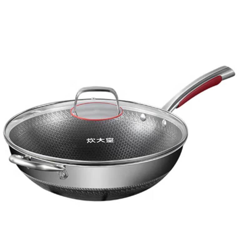 Chui Da Huang 316L Stainless Steel Double-Sided Wok, 34cm