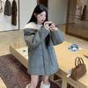 Fleece pie overcome women's new winter medium and long super good-looking cotton-padded jacket small tooling cotton-padded jacket thick