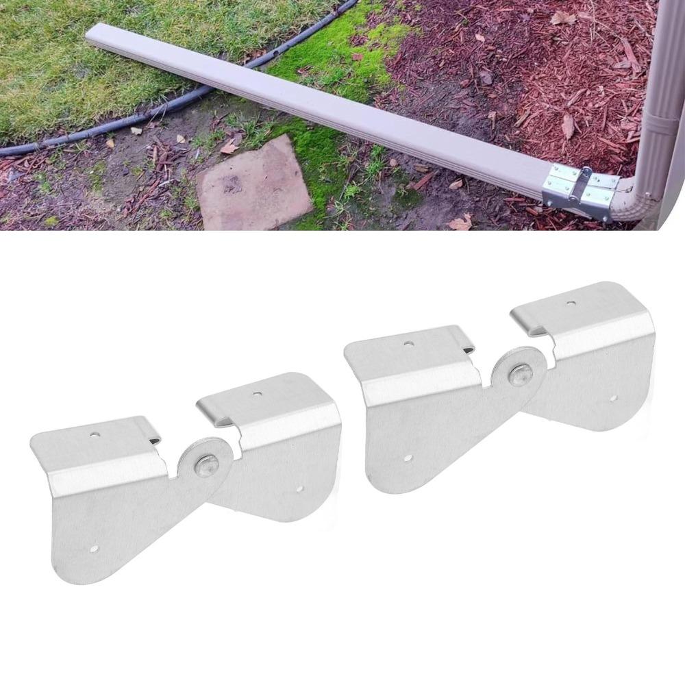 2set Silver Downspout Flip-Up Hinge Aluminum Material Rain Water Gutter Hinge  Outdoor Drainage