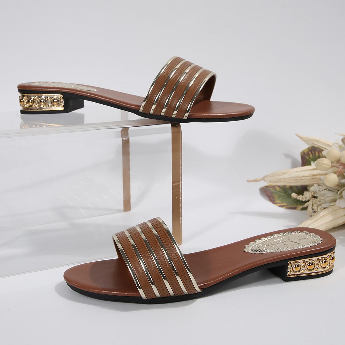 

Fashion 2025 New Women Slippers Lightweight Designer Sandals Outdoor Beach Comfort Shoes Trend Fashion Slippers Casual Slides Women 35 коричневый