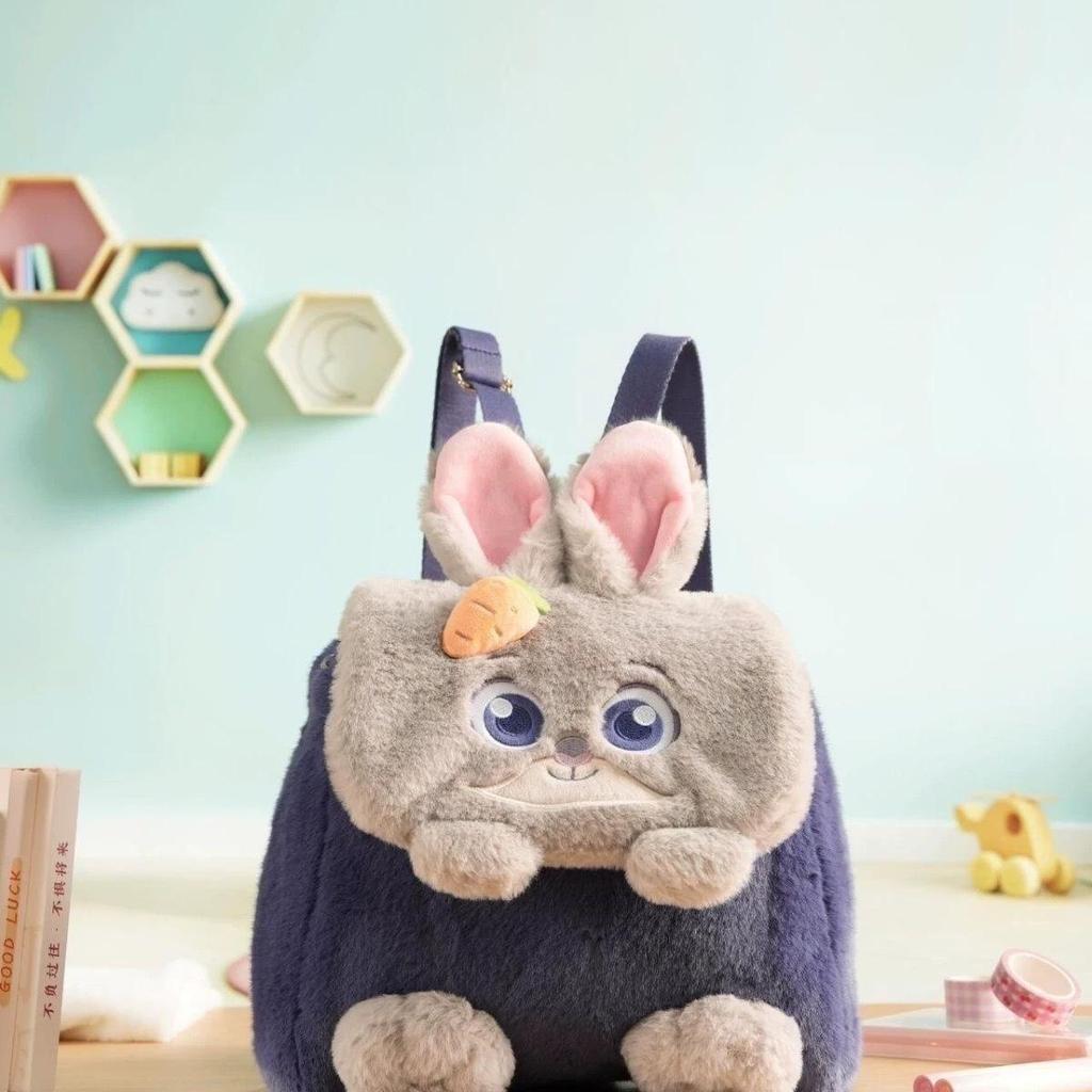 Cute Zootopia cartoon Judy Nick large capacity backpack crossbody bag fluffy flap shoulder bag 0154 CLE