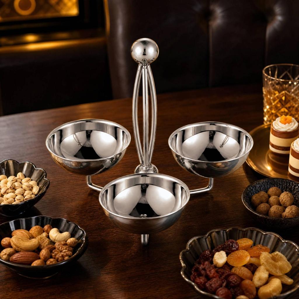 Easy to Clean Round Compartment Serving Dish with Central Support Dishwasher