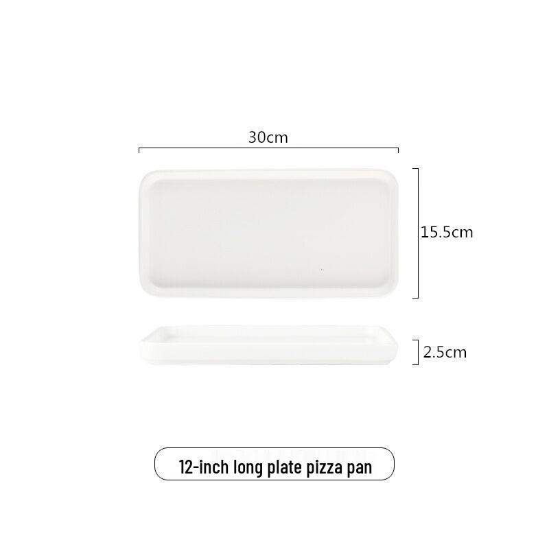 Gold-Rimmed Rectangular Ceramic Dessert and Sushi Plate