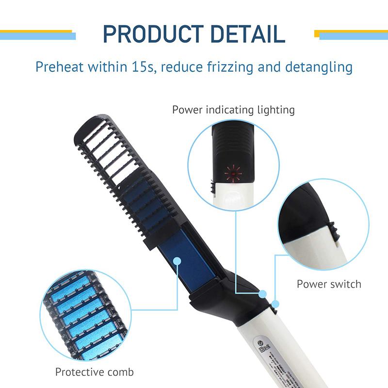 Multifunctional Electric Hair Comb Brush Beard Straightener Beard Straightening Comb Straight Hair Curler Styling Tools for Men