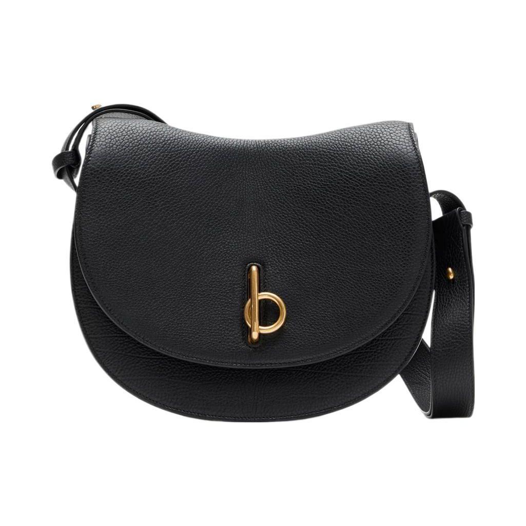 

Burberry Rocking Horse Hand-Painted Edge Brushed Metal Accents Calfskin Shoulder Bag Women shoulder bag Black 80810071 Gift Set(Basic Set+Box+Shopping Bag)