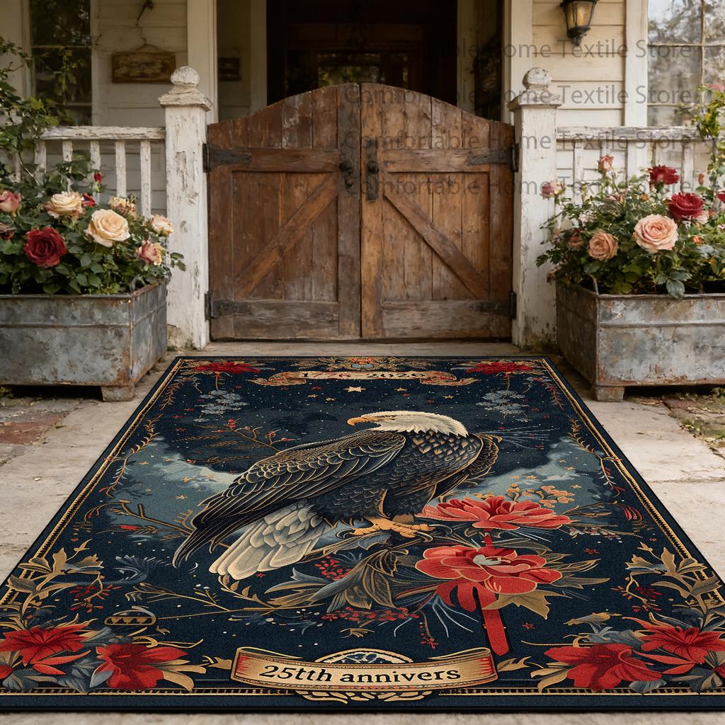 American Retro Patriotic Style Doorway Big Size Rugs Decoration Independence Day Washable Carpet Non-slip Lint-free Floor Mats