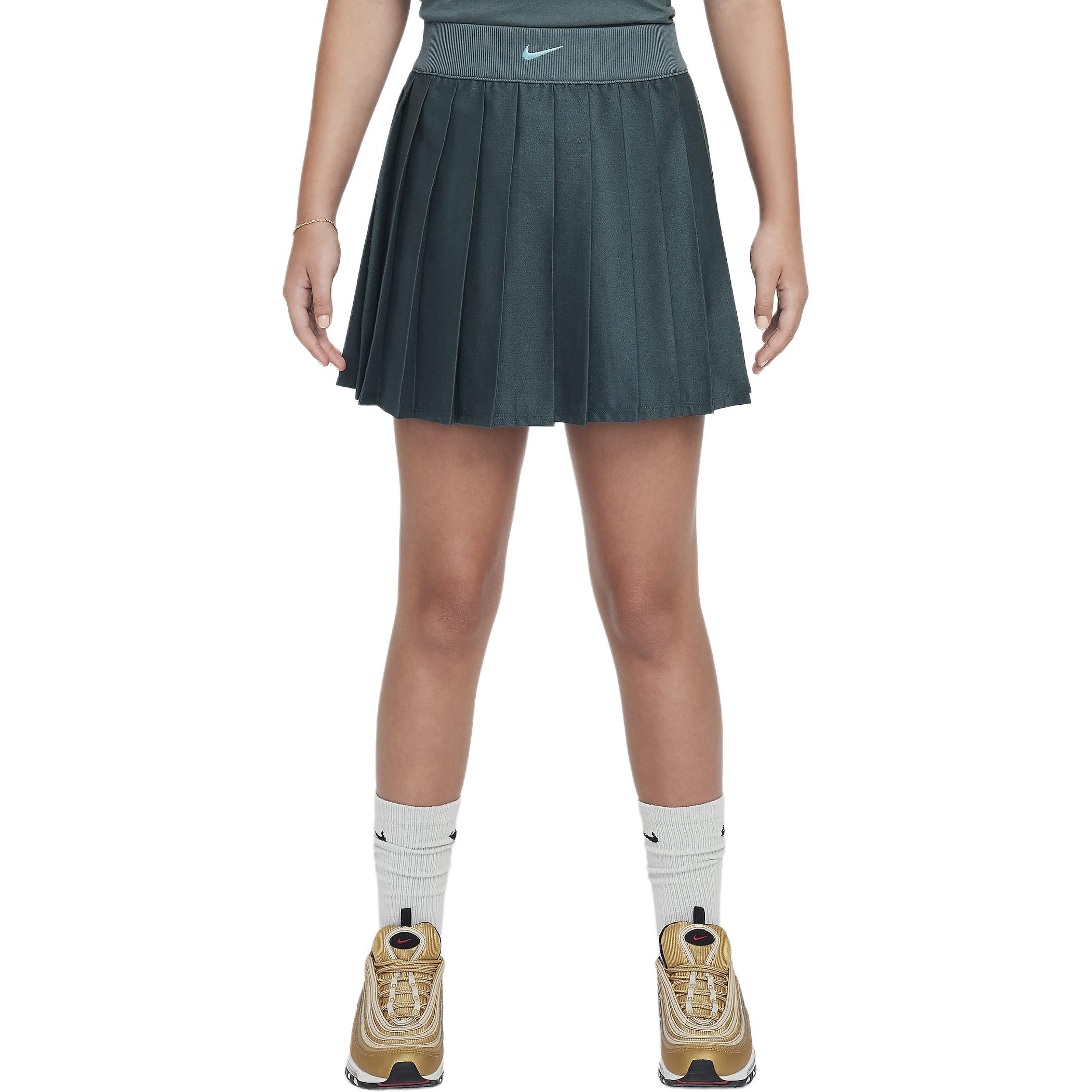 Nike Sportswear Patchwork Brand Logo Moderate Skirt Summer Children Aged 3 7 Years Old Vintage Green/Green Frost FZ5565-338 L
