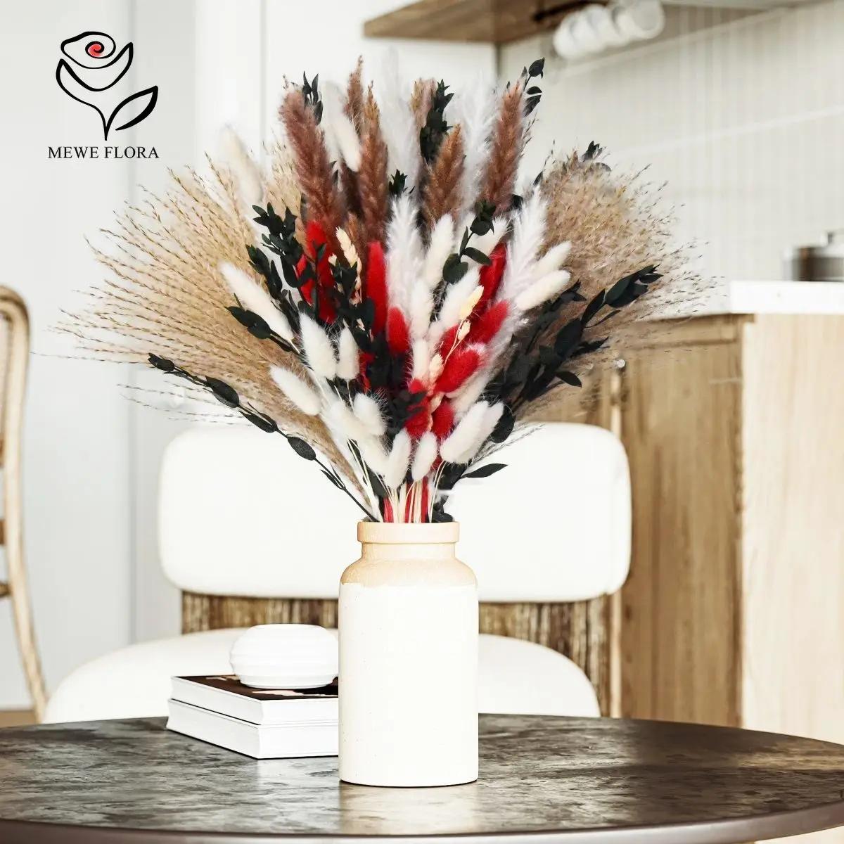 

Сухоцветы Натуральный букет пампасов Свадебная композиция для украшения дома Искусственные цветы Кроличьи хвосты Эвкалипт Декор для страны