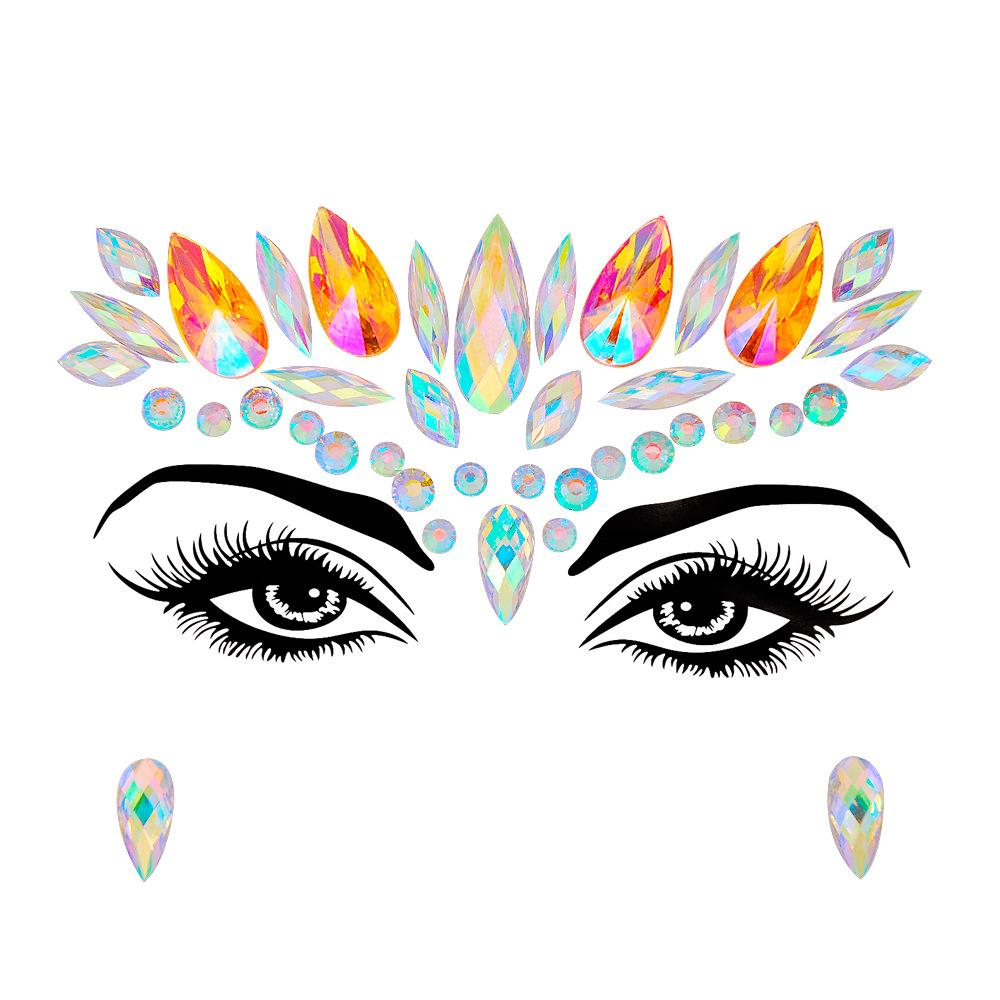 Crystal Tattoo Sticker Glitter Eyeliner Eyebrow Makeup Face Eyes Diamond Temporary Tattoo Rock Rhinestone 3D Eyeliner Stickers