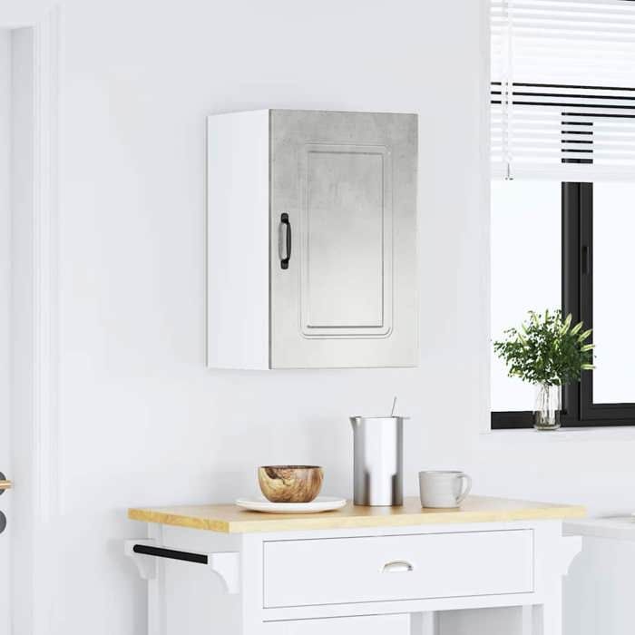 VidaXL Armoire murale de cuisine Kalmar gris béton bois d'ingénierie, meuble mural de cuisine, armoire pour mur de cuisine, 853551