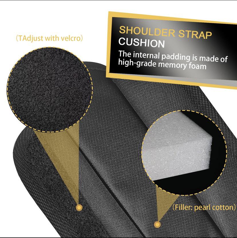 Cross-border Laptop Bag with Guitar Strap, Camera Pockets, Detachable Shoulder Pad, Breathable and Thickened Design.