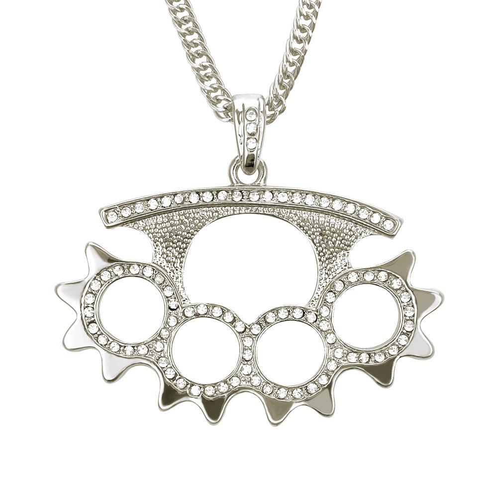New Dot Diamond Necklace European and American Trendy Diamond Gear Mens Hip Hop Trendy Sags