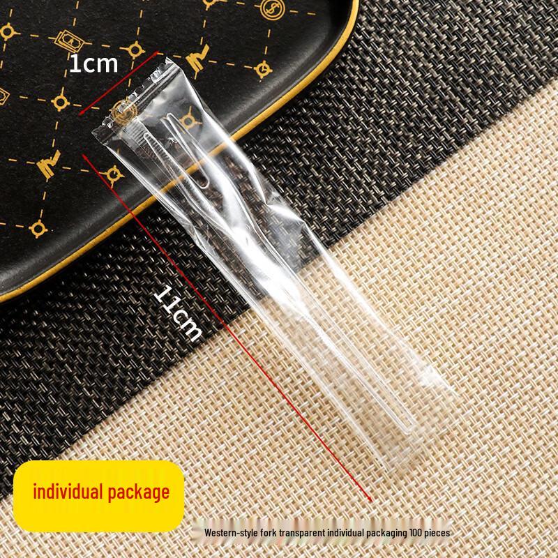 ZISIZ Disposable Transparent Plastic Fruit Forks