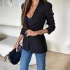 ZL1775 Damen Herbst 2025 Einfarbig Lässig Weitbeinige Hose & Blazer Set