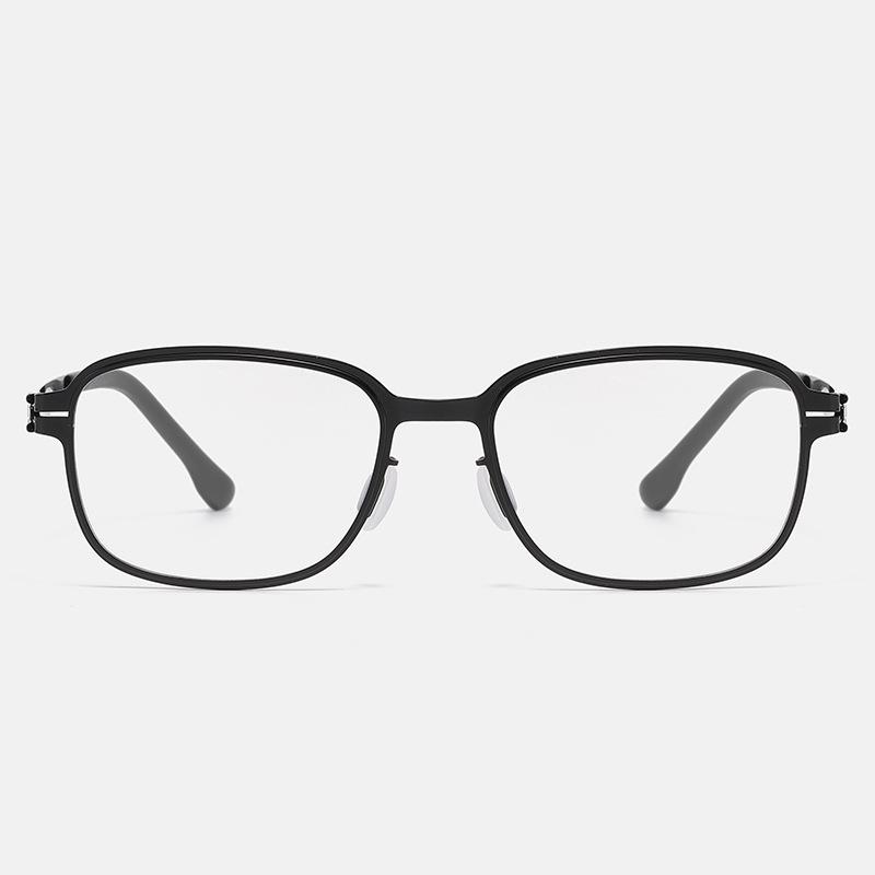 Trendy Retro Large Frame Metal Glasses for Men - High-End Style чёрный