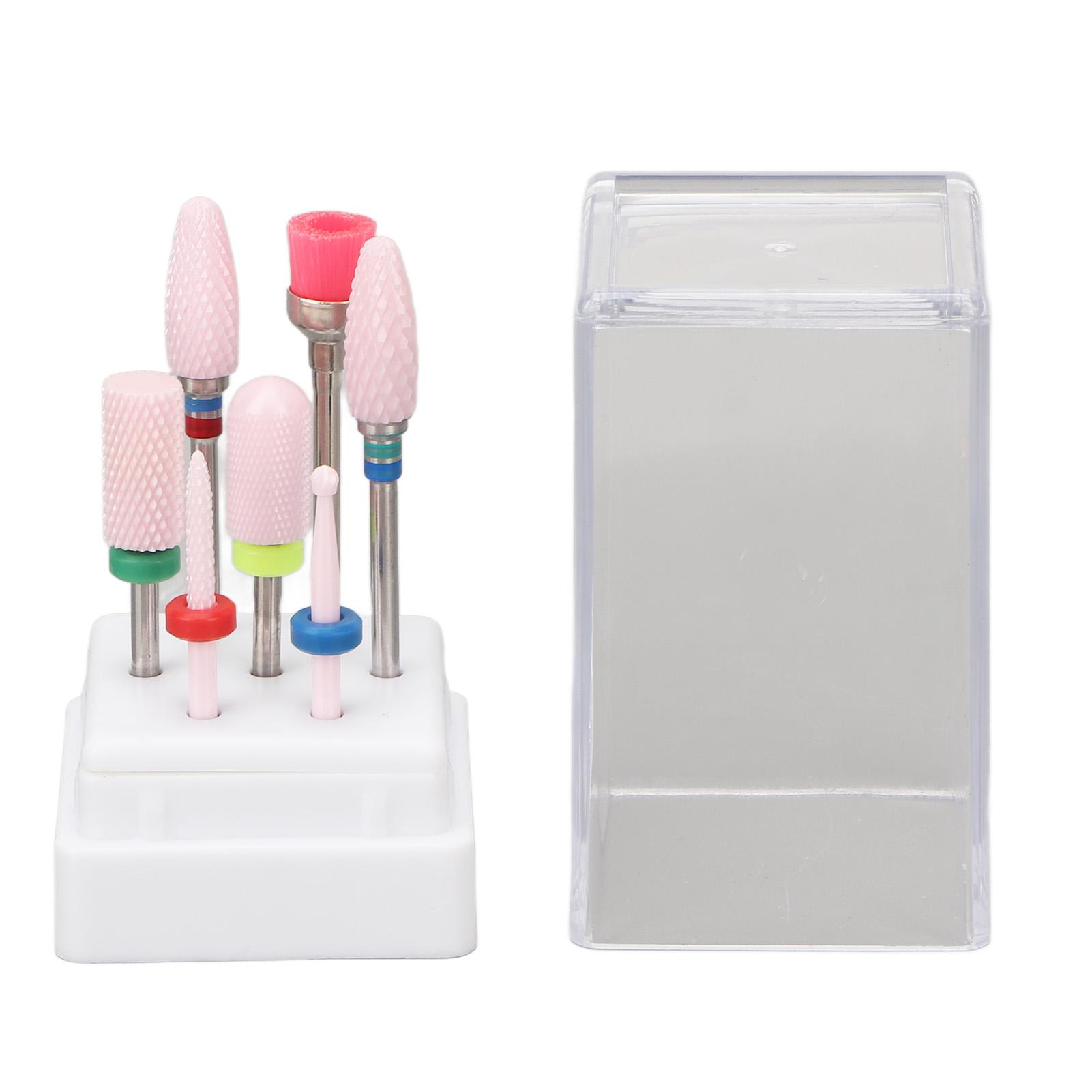 

7 шт. сверл для ногтей из нержавеющей стали, портативные шлифовальные насадки для домашнего салона