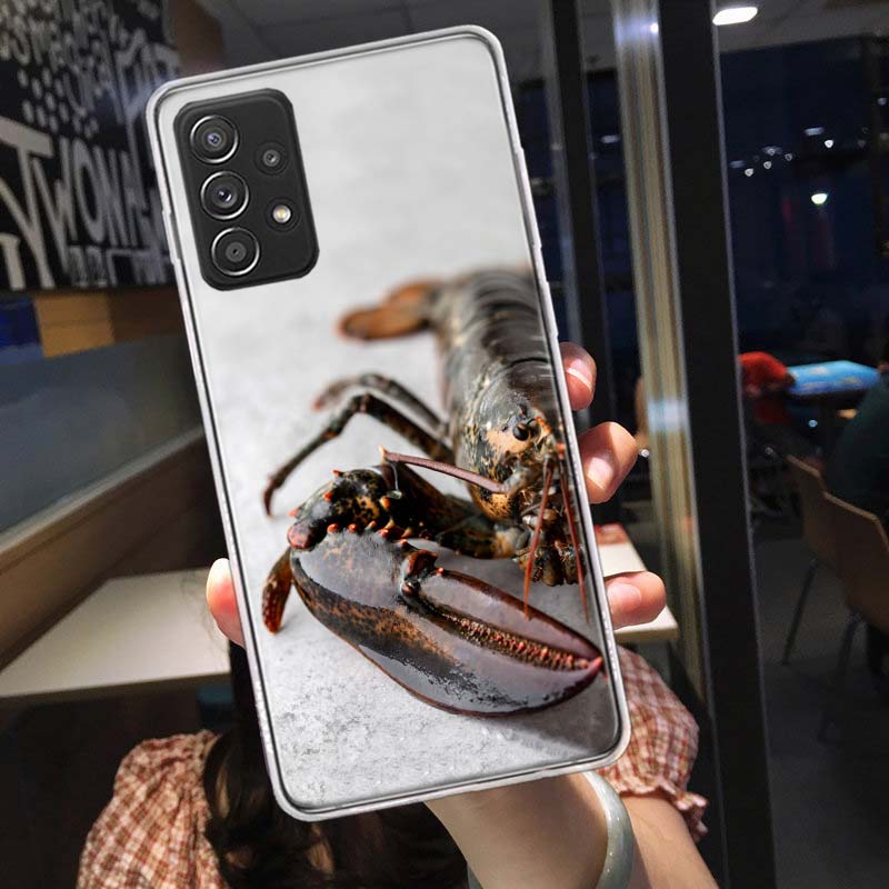 Live Lobster Phone Case for Samsung A54 A57 A37 A17 A14 A15 A12 A24 A34 A55 A35 A25 A52S A07 A05S A04S A22 A32 A72 Galaxy Note 2