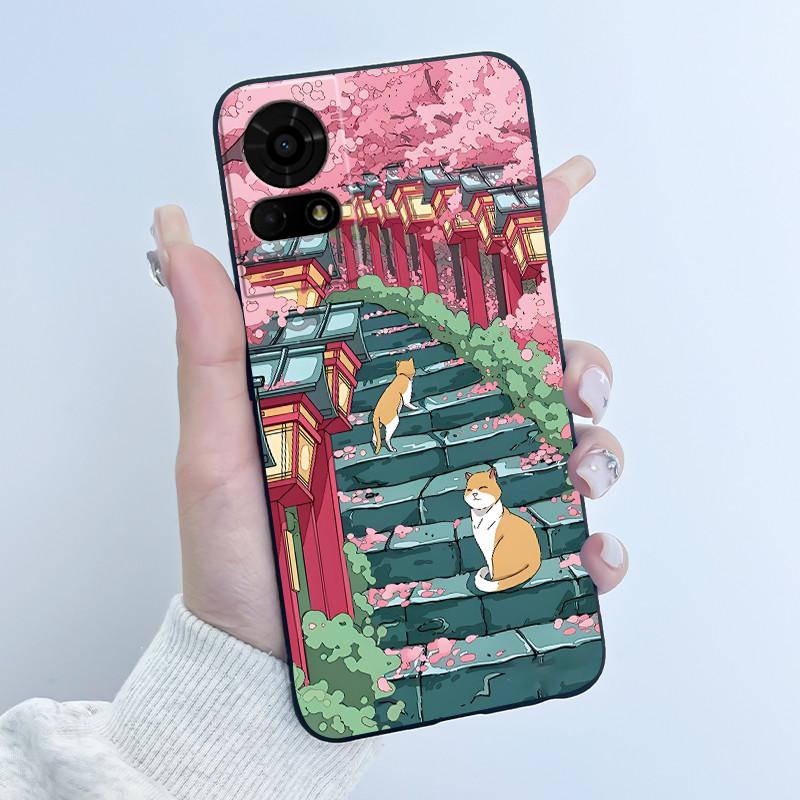 Cute Case For TCL K23 / TCL K24 Funda TCL 50 LE T510SPP Capa Printing Shell Protective Cover Soft Silicone Cartoon Black Casing