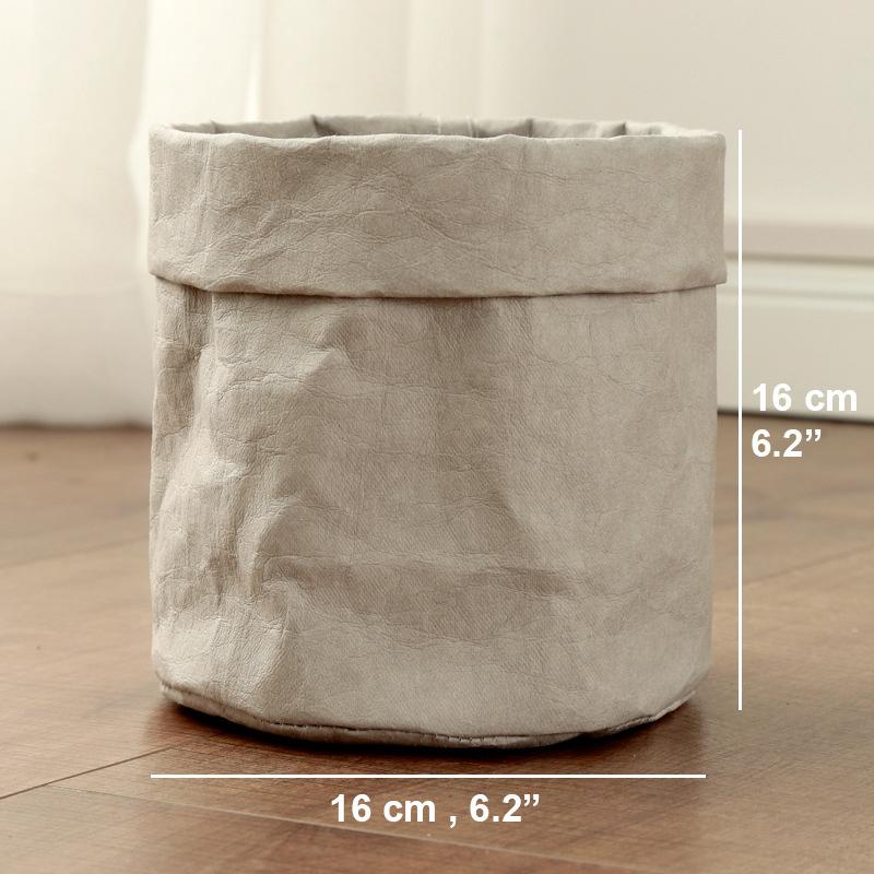 Retro Kraft Paper Flower Basket Desktop Makeup Washable Fabric Storage Basket Flower Pot Cover Pen Holder Home Supplies