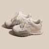 7 Inner Height Increase Women's New Platform Silver Casual Shoes Ballet Waffle White Shoes
