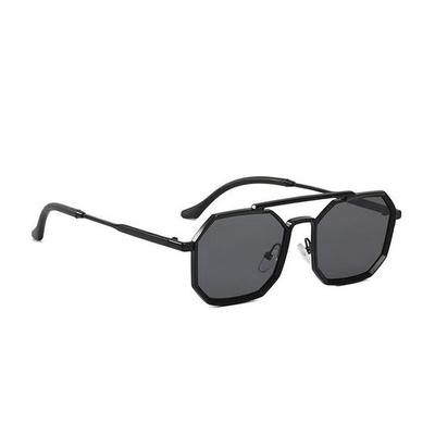 Dervin UV Protected Full Rim Hexagonal Sunglasses for Men, Polygon Metal Frame Sunglasses