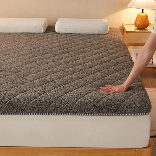 WTEMPO Pluszowy Miękki Materac Wełna Jagnięca Polar Domowy Pojedynczy/podwójny Materac do Łóżka Pogrubiony Zimowy Materac Kołdry do Domu Szkolnego