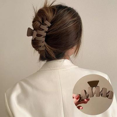 Große Pferdeschwanz-Haifisch-Haarspange für Frauen, koreanische Klaue-Clip, dickes Haar, einfarbig, Krabben-Haarspange, Haarspangen