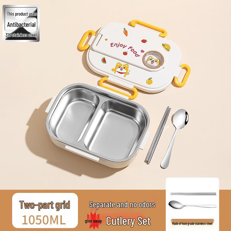 316 Stainless Steel Insulated Bento Lunch Box for First-Grade Girls, Four Compartments, Perfect for School.