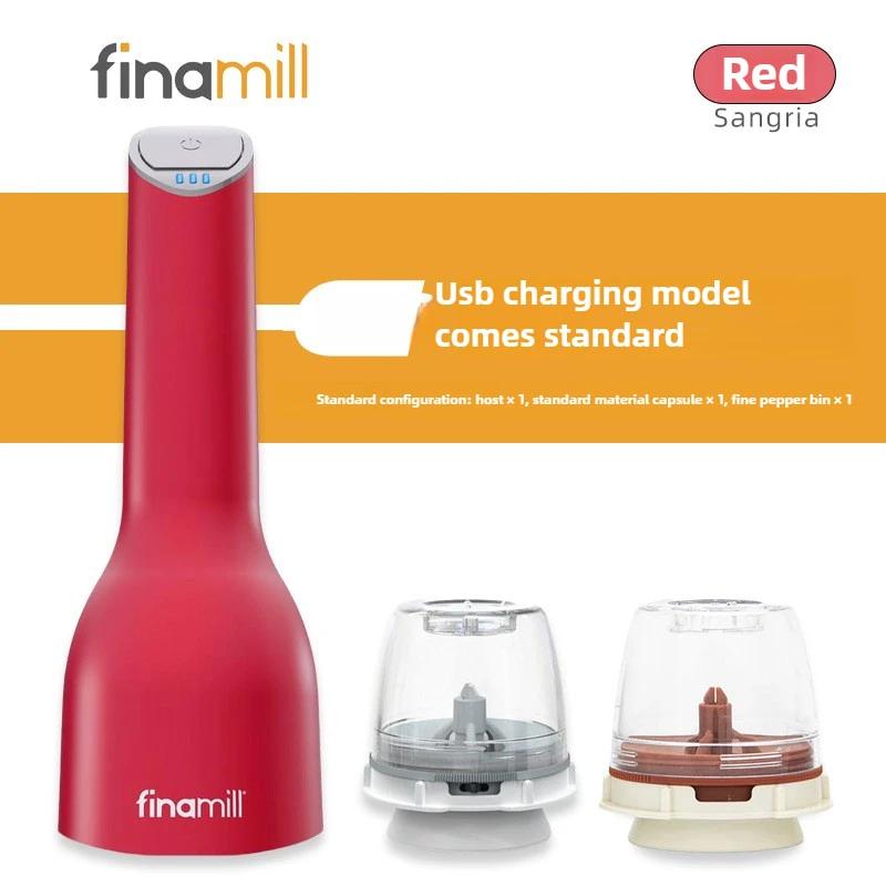 Finamill электрическая мельница для перца бытовая одноручная автоматическая морская соль перец кунжут приправа бутылка для измельчения