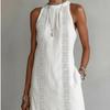 Neck Hanging Lace Splicing Dress Loose Fit Women's Summer Dress Long Skirt  Beach Wear