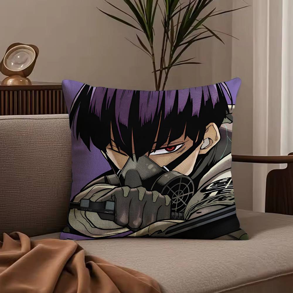 Cool Anime K-Kaiju No.8 Pillow Case Anti-dustmite Pillowcase Invisible Zipper Silky Short Plush Sofa Cushion Cover