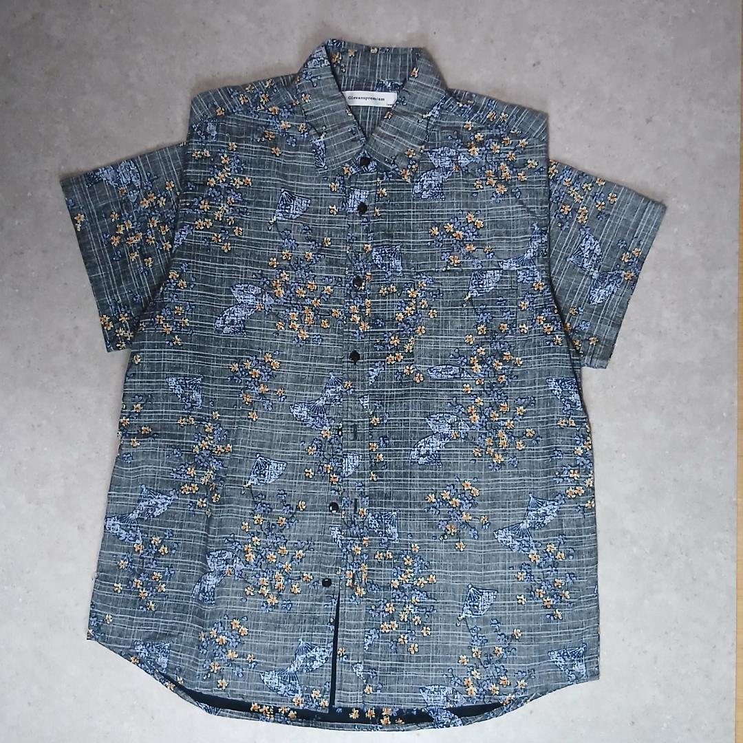Used 00s Retro All-over Pattern Short Sleeve Shirt Girevance Japanese Modern Gimmick Lining Y2K