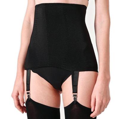 Set di Canottiera da Donna Europea e Americana a 4 Bottoni con Cincher Trasparente a Vita Alta e Reggicalze