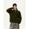 Kisko Autumn and Winter American-Style Hand-Stitched Henry Collar Lazy Sweater for Men and Women, Casual Loose Versatile Knit Top