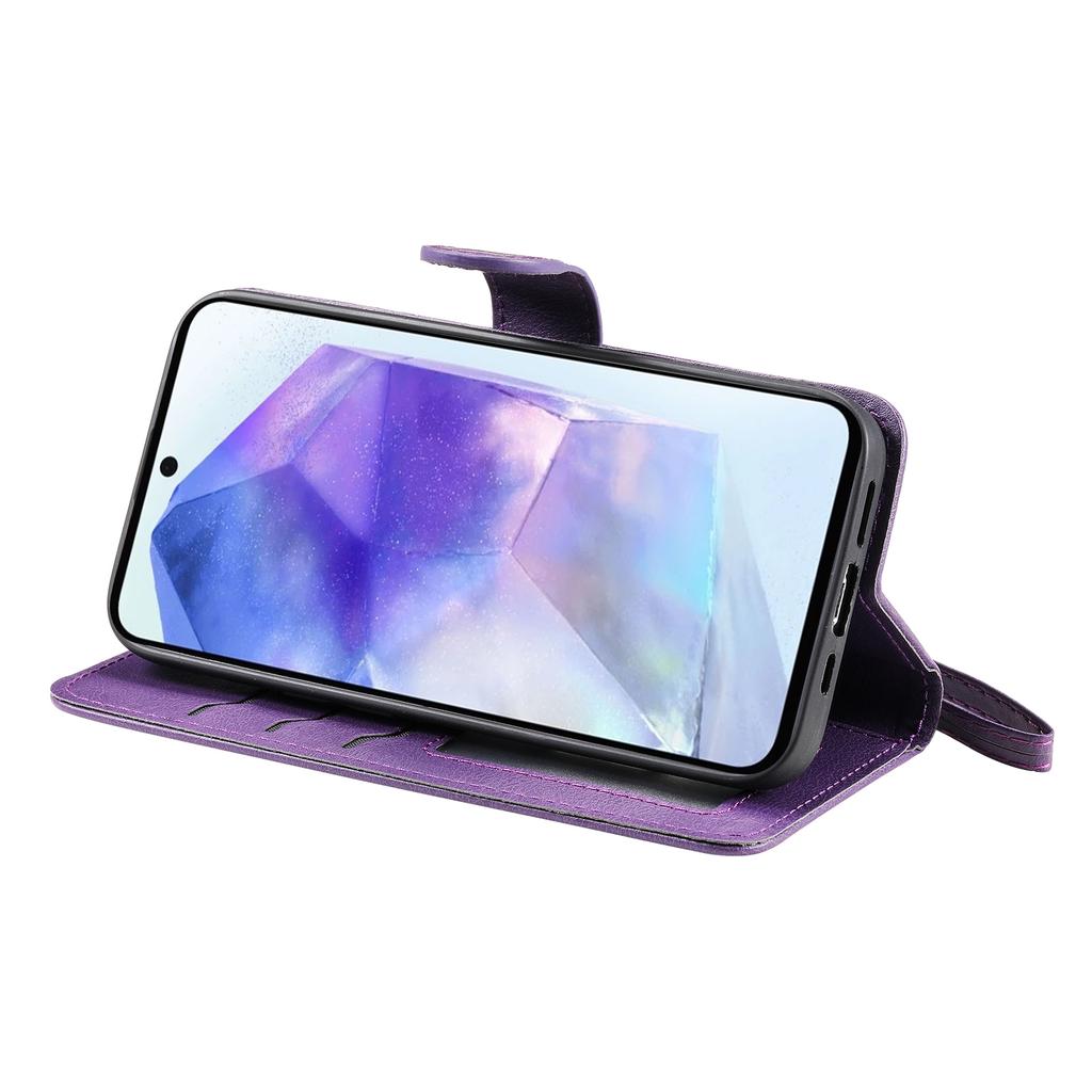 For Samsung Galaxy A55 5G Case 2 In 1 Detachable Magnetic Leather Wallet Mobile Cover with Strap