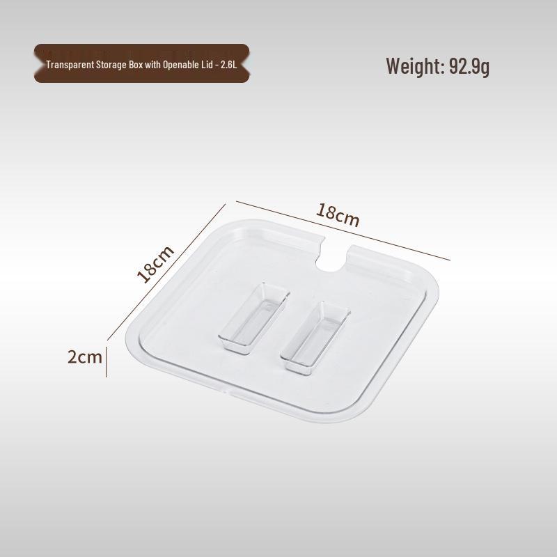 PC Acrylic Flip-top Jam Box with Lid for Milk Tea Shops - Transparent Sectional Tray for Pearl, Coconut Jelly, and Seasonings