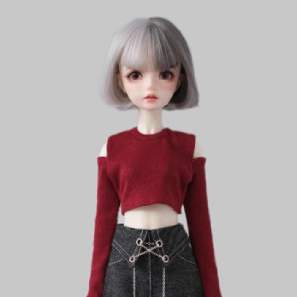 Fashion Off Shoulder Top T-shirt Mini Princess Skirt Clothes for 1/4 BJD 45cm Dolls