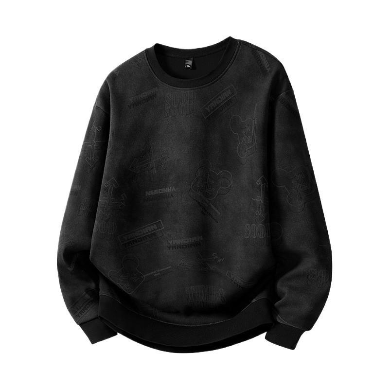 Oversized Crew Neck Long Sleeve Sweatshirt Men Women Plus Size Up To 8XL Cotton-Lined Casual Wear