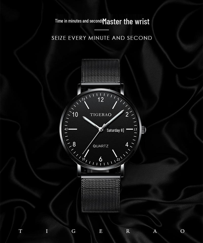 Ultra-thin Men's Trendy Mechanical & Quartz Waterproof Watch for Teenagers and Students