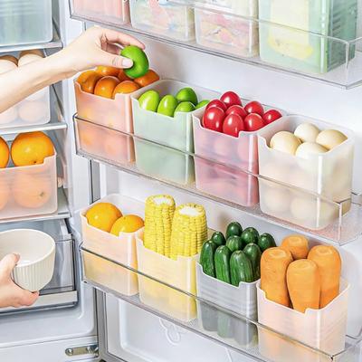 4 Peças Organizador de Geladeira Recipiente de Armazenamento de Plástico de Grau Alimentício Sem BPA Caixa de Armazenamento para Frutas e Vegetais na Geladeira