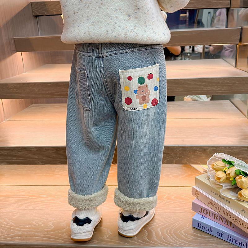 

Зимние джинсы для девочек на флисовой подкладке: Флисовый комбинезон из альпаки, теплые повседневные брюки 140 for 130-140 cm height