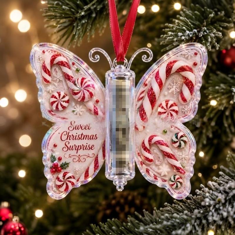 New Christmas Acrylic Money Clips Ornaments Santa Claus Snowman Reindeer Patterns New Year Cash Blessings Favors Decoration