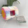 Winter Thickened Warm Parrot Nest Cylinder Design Flannel Winter Bird Bed with Pads Colorful Hanging Hammock Bird Cage