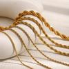 MamacitaSlay 316L Stainless Steel Twisted Rope Chain Stackable Necklace 18K Gold Plated Waterproof Jewelry For Women Daily Wear